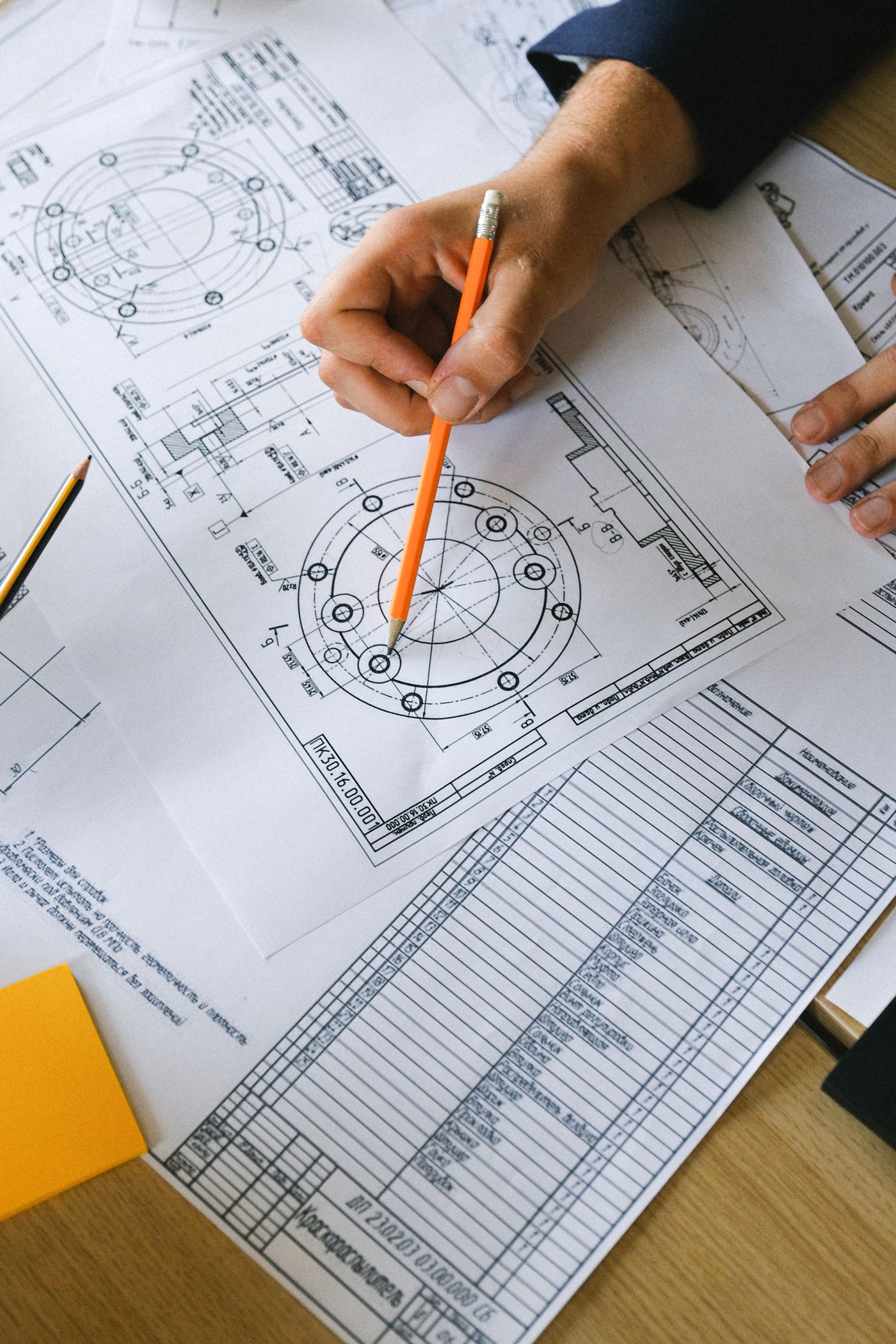 Plans de chantier annotés